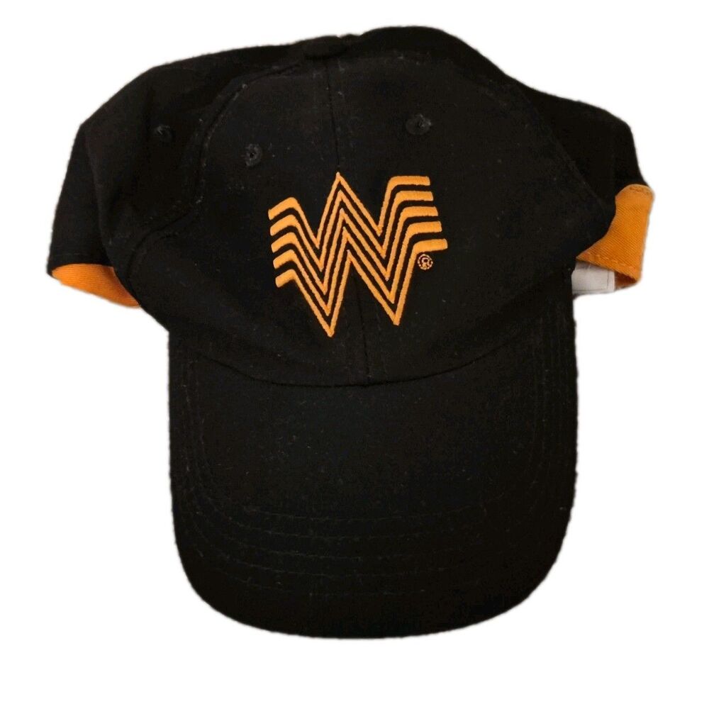 Whataburger Cap Hat Embroidered Black Adjustable Baseball Style